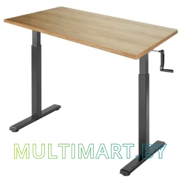 Стол для работы стоя ErgoSmart Manual Desk Compact 1360x800x36 мм (дуб натуральный/черный)